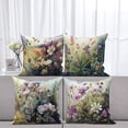 thumbnail image 2 of Dashan Spring Floral Throw Pillow Covers 18x18 Set of 4,Colorful Wild Flower Decorative Pillow Cases for Bedroom Sofa Couch, 2 of 5