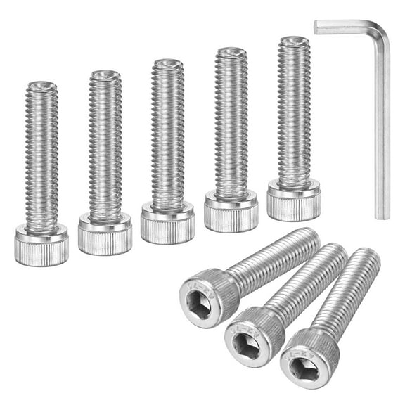 Uxcell 10-Pack M8 x 35mm Hex Socket Head Cap Screws Bolts, 304 Stainless Steel Machine Bolt Full Thread Precision Fasteners