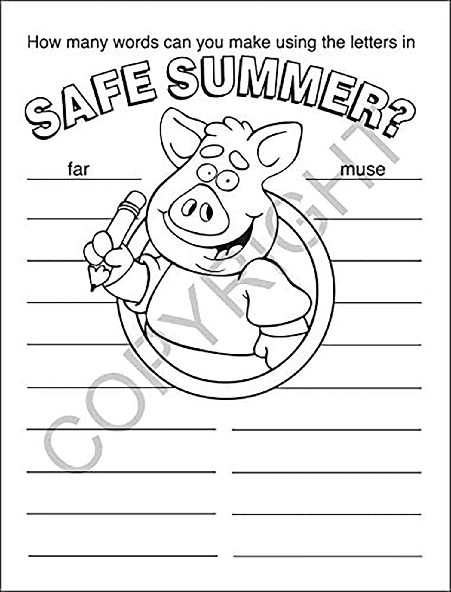 25 Pack - Have a Safe Summer - Kid's Coloring & Activity Books