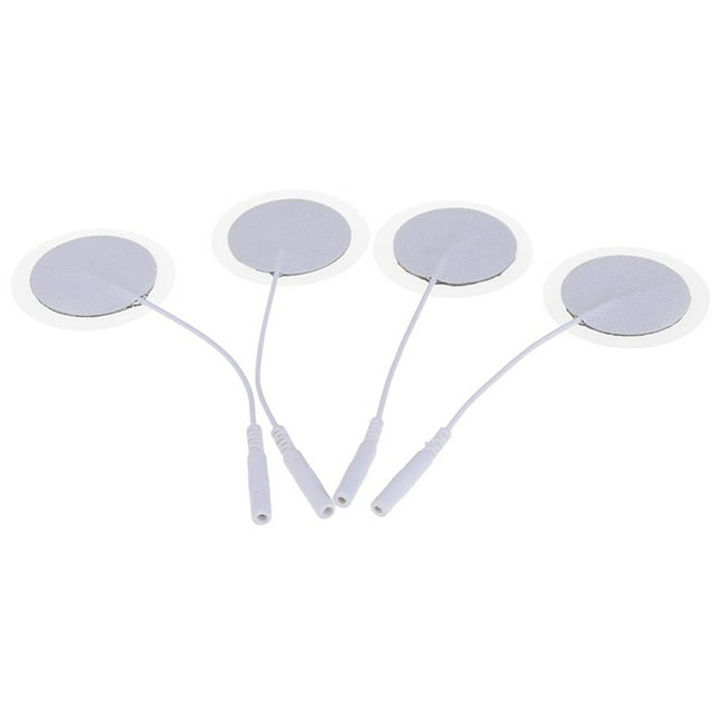 20Pcs Body Massager Self-adhesive Reusable Round Replacement Electrode Pads With Cable For Tens Machine