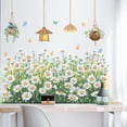 thumbnail image 4 of Pegatinas de pared con flores de margaritas, pegatinas de zócalo para sala de estar, decoración para dormitorio, guardería, niña, 4 of 5