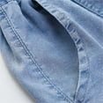 thumbnail image 6 of Wdgfv Girls Denim Shorts Elastic Waist Soft Breathable Fabric Comfortable Casual Outfit For Spring Summer Everyday Wear Blue 5-6 Years, 6 of 7