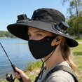 thumbnail image 5 of Kugisaki Summer Bucket Hat Sun Hat with Fans Solar Power & USB Charging Fishing Essentials for Women Men Camping Hiking Beach Gardening, 5 of 7