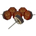 thumbnail image 3 of IBA Indianbeautifulart Boutons Rouges Gravés Boutons de Meuble Poignée de Tiroir d'Armoire Lot de 10, 3 of 3