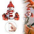 thumbnail image 2 of Clearance Under $1 Flat Acrylic Snowman Christmas Ornament with Knit Hat and Plaid Scarf - Style 1, 2 of 5