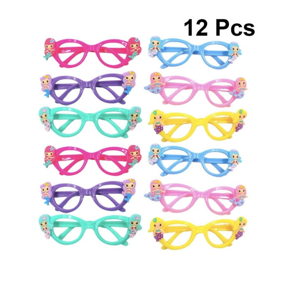 FRCOLOR 12pcs Eyewear Interesting Eyeglasses Photo Props Accessary Party Supplies Favors for Kids Girls (Random Mixed)