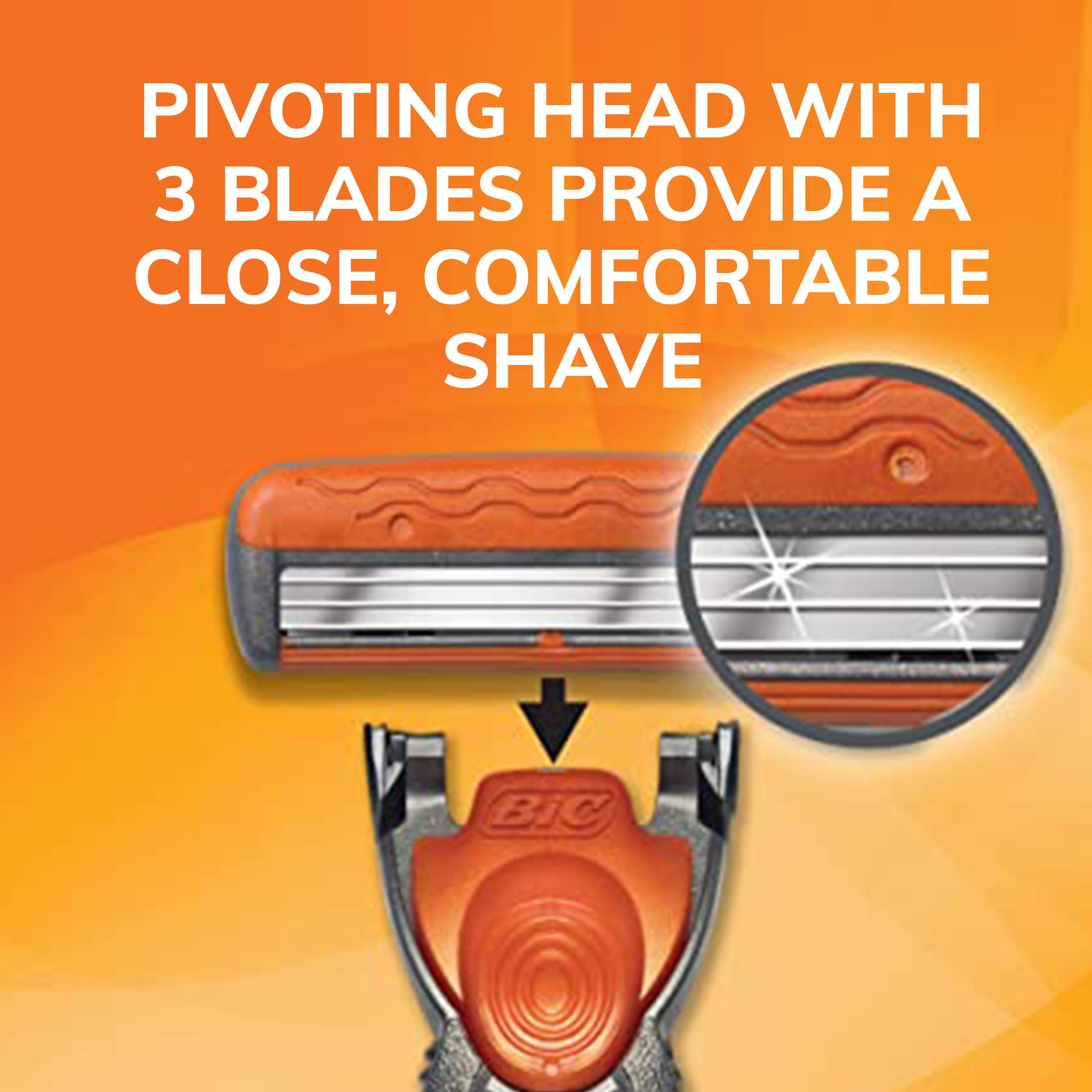 Bic Hybrid Advance Shaver System For Men, 6 Cartridges - 1 Ea, 6 Pack