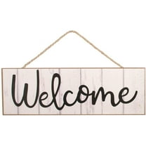 White Wooden Welcome Fence Sign - 15" x 5", Rustic White Wood Wall Decor, Easter, Porch, Front Door, Wreath, Swag, Office, Garland, Home, Kitchen, Christmas