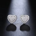 thumbnail image 3 of Stud Earring Gold Color Iced Out Cubic Zirconia Love Hearts Charm Women, 3 of 7
