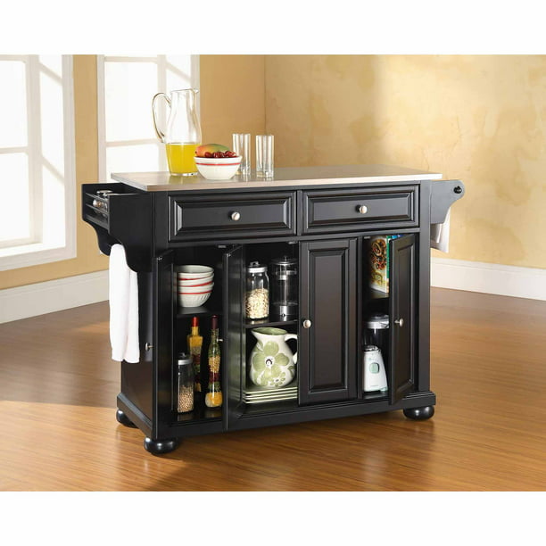 Crosley Furniture Alexandria Stainless, Crosley Kitchen Cart With Stainless Steel Top