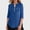 W-Blue, variant on Adeawade Womens T Shirts 3/4 Sleeve Zippered Round Neck Solid Color Simple Style Tee Clothing S Rd1