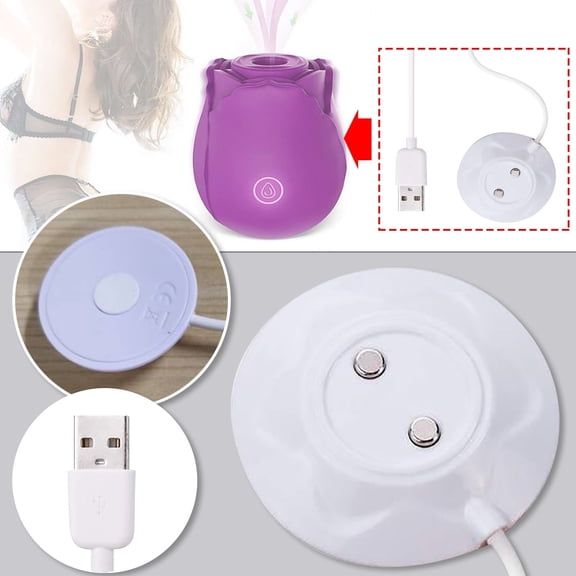 GJX 75cm Magnetic Wireless Charger Cable with Rose Design, Fast Charging Pad for Women, Portable Phone Accessory