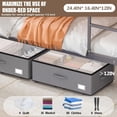 thumbnail image 3 of Under Bed Storage with Wheels, No Assemble Required 12 inches height Under Bed Storage bins,Large capacity Rolling Underbed Shoe Storage containers，dorm underbed storage drawers, 3 of 13
