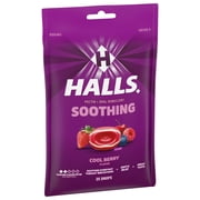 HALLS Soothing Cool Berry Throat Drops, FSA/HSA Eligible, 25 Drops