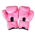 thumbnail image 1 of Wosthever 1 par de guantes de boxeo para niños, entrenamiento de cuero, Sparring, Fitness, gimnasio, entrenamiento, guantes para niños, Boxers Boxeo Rosa roja, 1 of 6