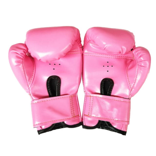 Wosthever 1 par de guantes de boxeo para niños, entrenamiento de cuero, Sparring, Fitness, gimnasio, entrenamiento, guantes para niños, Boxers Boxeo Rosa roja