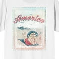 thumbnail image 2 of Americana Vintage Pin-Up Beach Girl Graphic Crew Neck Short Sleeve Men's White T-shirt, 2 of 4