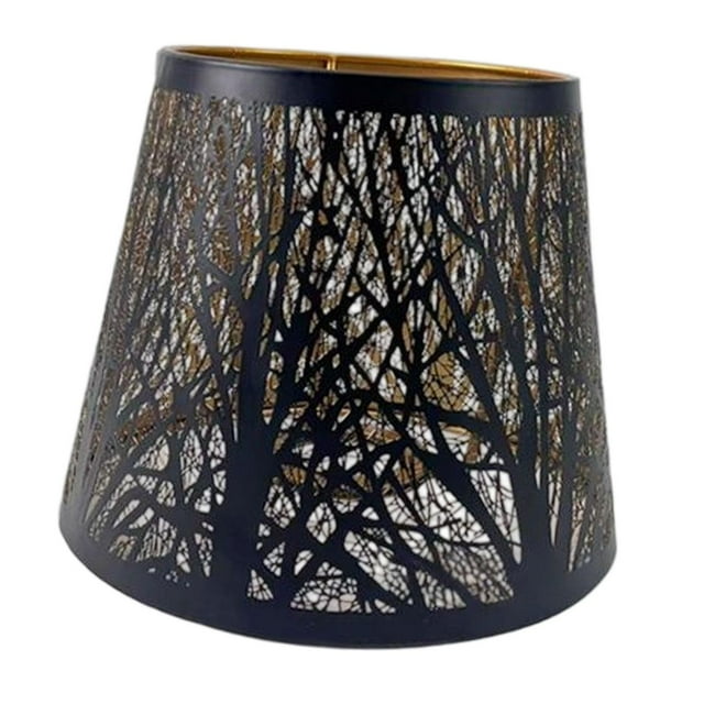 Pantalla metálica decorativa para lámparas de escritorio y apliques de pared. Pequeño negro