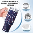 thumbnail image 3 of Balery Red White Blue Fireworks 1 Pattern 40oz Stainless Steel Tumbler Double Wall Vacuum Insulated Water Bottle Ice Bully Insulated Tumbler With Handle And 2 in 1 Straw Lid, 3 of 8