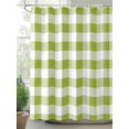 thumbnail image 2 of Shower Curtains for Bathroom-60"x72", Spring Green Plaid Checker Waterproof Bath Curtain Grommet Shower Curtain Set with Hooks, Farm Geometric Stripe Lattice Washable Bath Accessories, 2 of 6