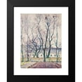 thumbnail image 2 of Ivan Ivanec 18x24 Black Modern Framed Museum Art Print Titled - Landscape with Trees and an Architectural Team Behind the Wall (1930-1944), 2 of 5