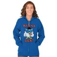 thumbnail image 3 of Wanna Lick Funny Mr. Owl Tootsie Pop Zip Up Hoodie Men's Women's Brisco Brands M, 3 of 6