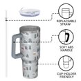 thumbnail image 4 of Gray Christmas House and Tree Pattern Tumbler with Handle and Lid,40oz Double Wall Vacuum Insulated Tumbler,Cups Gift for Women and Men, 4 of 7
