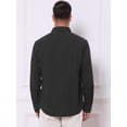 thumbnail image 3 of DARING DIVA Men's Plaid Collar Long Sleeve Button Down Business Dress Shirt Black XXL, 3 of 7
