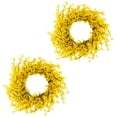 thumbnail image 3 of Pure Garden Set of Two 24-Inch Artificial Forsythia Wreaths for Home Decor, 3 of 7