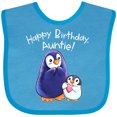 thumbnail image 3 of Inktastic Happy Birthday, Auntie- Cute Penguins Boys or Girls Baby Bib, 3 of 4
