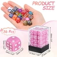 thumbnail image 2 of Uxcell Dados Poliedricos de 12 mm, Dados Acrílicos Cuadrados de 6 Caras con Caja de Plástico Perfectos para Juegos de Mesa, Juegos de Mesa y Enseñanza en el Aula (Rosa/Blanco, 36 piezas), 2 of 6