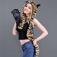 thumbnail image 6 of Aoochasliy Winter Scarves for Women Clearance Male Female Faux Animal Hood Cap Mittens Ears Cartoon Hat Gloves Scarf Pocket, 6 of 6