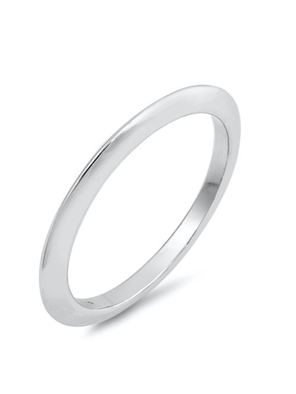 Thin Pointed Knife Edge Wedding Ring 2mm Sterling Silver Stack Band 925 Jewelry Female Male Size 5