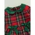 thumbnail image 4 of Toddler Baby Girl Christmas Dress Outfit Buffalo Plaid Ruffle Dress with Bow Princess Party Holiday Xmas Dress, 4 of 7