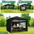thumbnail image 5 of HOTEEL 10x10 Ez Up Pop Up Canopy Tent, Party Tents with One Push Central Button Air Vent, Instant Canopy Tent with Sidewalls & Reflective Strip, Black, 5 of 9