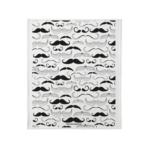 CafePress - Mustache You A Ques... Throw Blanket - Soft Fleece Throw Blanket, 50"x60" for All Ages