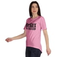 thumbnail image 4 of Inkmeso Relax Je Suis Vaxxed T-shirt en Coton à Col Rond Pro-Vaccin pour Femme, 4 of 8