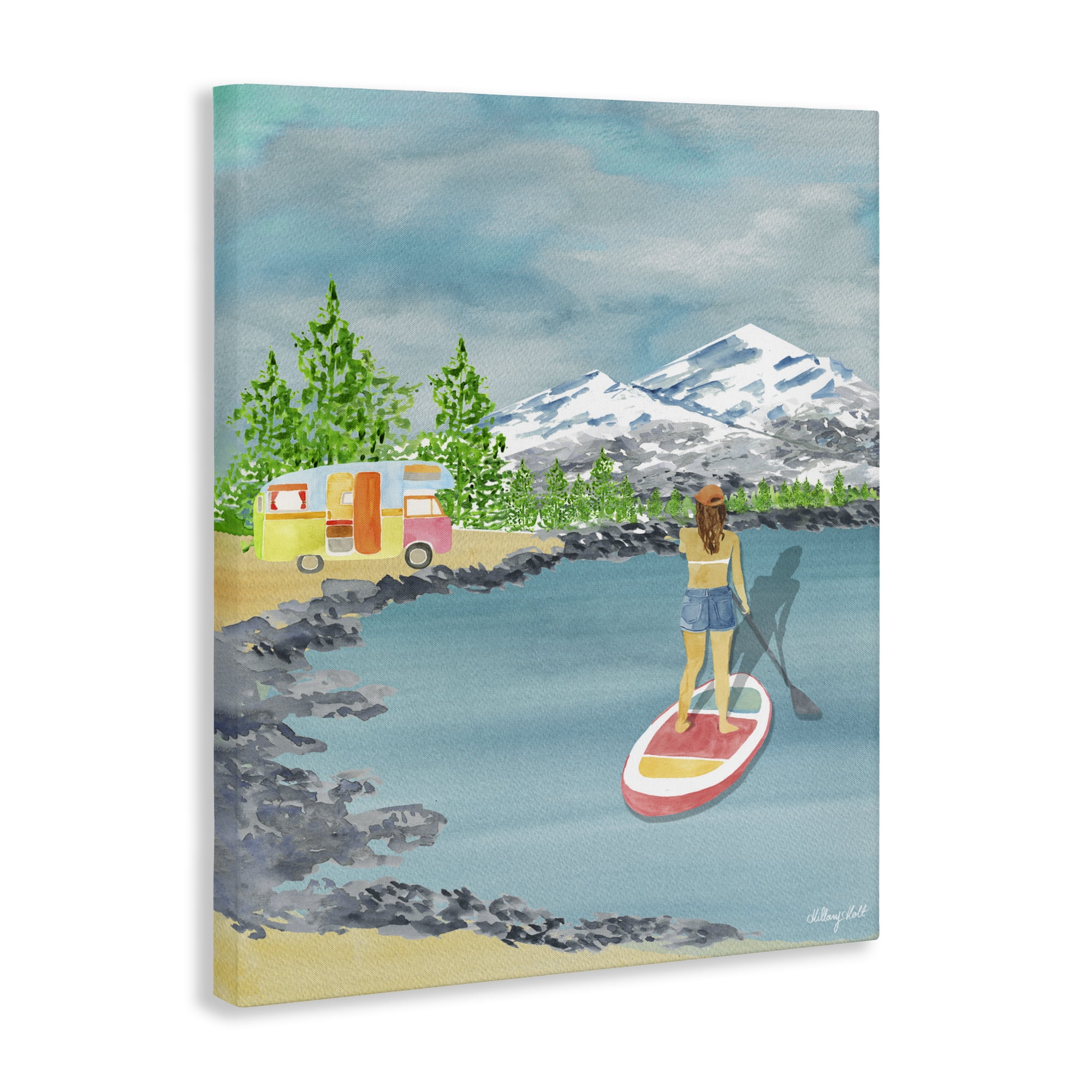 Stupell Industries Lake Tahoe Paddle Boarding Canvas Wall Art, design by Hillary Holt