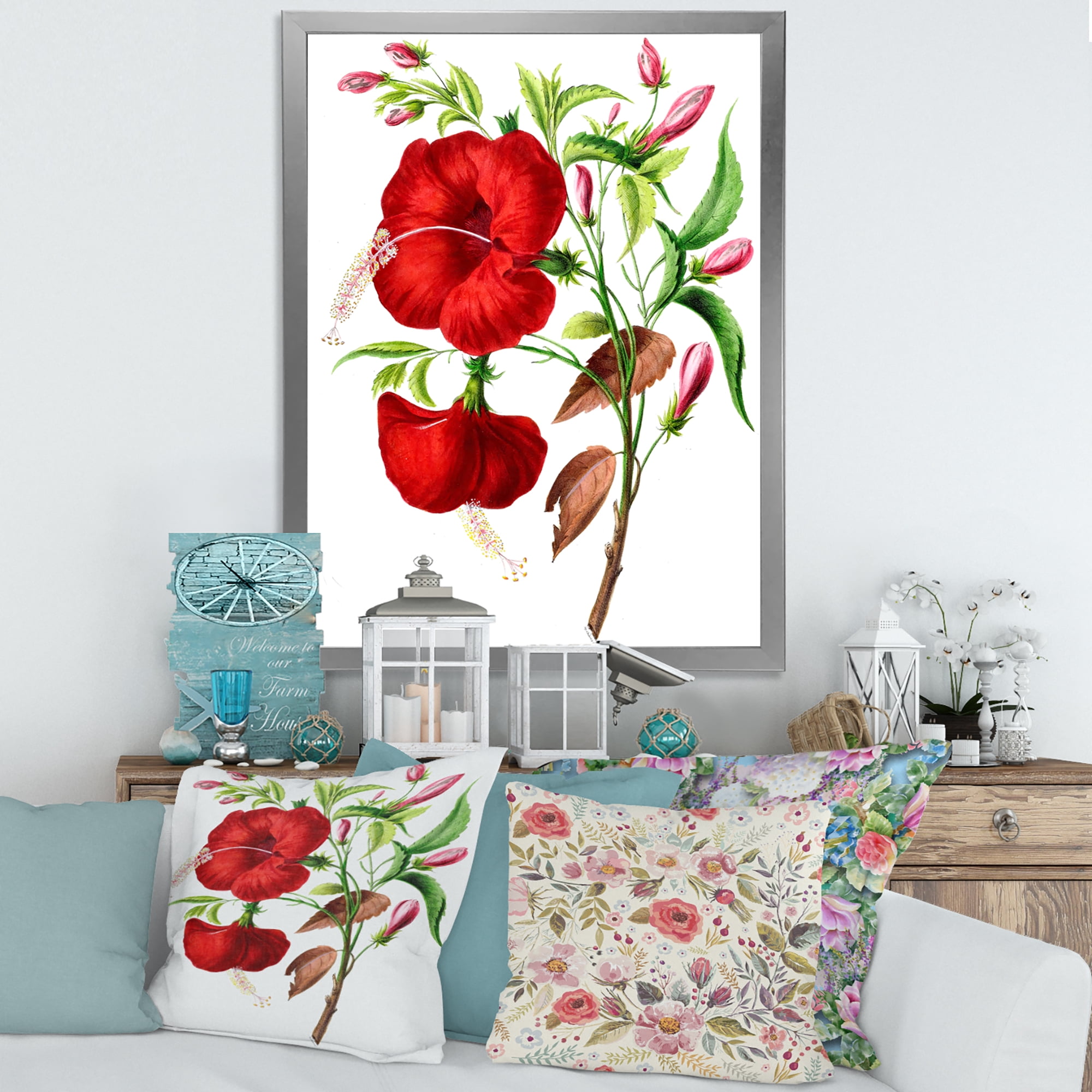 Designart 'Ancient American Flora I' Traditional Framed Art Print