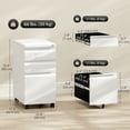thumbnail image 3 of Vinsett 3 Drawer File Cabinet Steel Filing Cabinet A4 Legal Letter White, 3 of 10