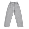 thumbnail image 5 of Plebaso Girls Boys Straight Leg Sweatpants High Elastic Waist Trousers Open Bottom Cotton Pants with Pockets, 5 of 7