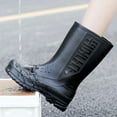 thumbnail image 6 of XIMIN Women's Rain Shoes Classic Fashion Mid Calf Ladies Water Shoes Non Large Bottom Women Rubber Shoes British Wading Boots, 6 of 8