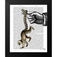 thumbnail image 2 of Fab Funky 12x14 Black Modern Framed Museum Art Print Titled - Ring Tailed Lemur on Finger, 2 of 5