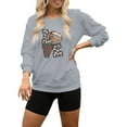 thumbnail image 1 of HUITKMM Winter Sweaters Women’S Football Print Oversized Hoodie – Relaxed Crew Neck Sweatshirt 4061 XXL, 1 of 4