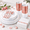 200pcs White and Rose Gold Plastic Dinnerware, variant on 216plastic Dinnerware Set Include Rainbow Disposable Plates For Party Heavy Duty Colorful Cups Silveware In Neon Pink Blue Green Y
