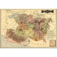 thumbnail image 2 of Vintage Maps 32x24 Gold Ornate Wood Framed with Double Matting Museum Art Print Titled - Michoacan 1844, 2 of 4