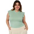thumbnail image 4 of Top de canalé talla extra, modelo 3775 (Pistache) verde claro 38 Roman Fashion Blusa extra 3775, 4 of 6