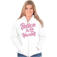 thumbnail image 4 of Cute Inspirational Motivation Alien Zip Hoodie Sweatshirt Women Brisco Brands X, 4 of 6