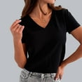 thumbnail image 4 of Perfectbot Womens Blouses V Neck Short Sleeves Plain Tops Summer Basic Casual Tee Shirt, 4 of 8