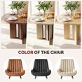 thumbnail image 5 of Hawsaiy 5 Piece 39.4" Round Dining Table Set for 4, Small Space Kitchen Table with 4 Upholstered Chairs, Farmhouse Dining Set with Metal Legs(Walnut+Beige), 5 of 9